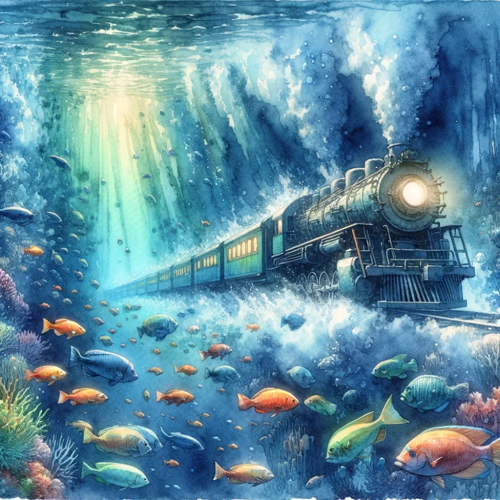 深海列車が走っていくイメージ図