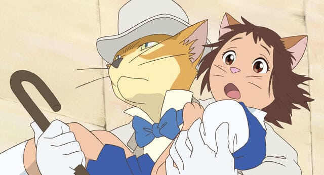 映画「猫の恩返し」のワンシーンです。（掲載自由素材をおかりしています）