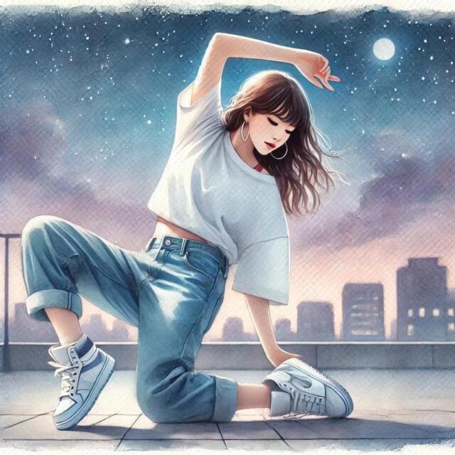 ダンスの練習をしている女性のイメージ画像