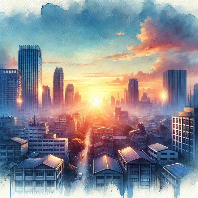 朝日が昇ってくる光景