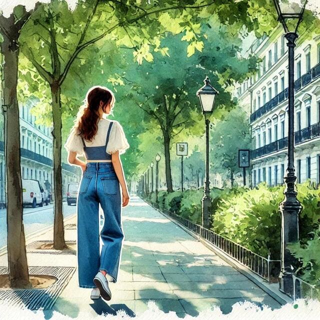 ブルージンズをはいている女性のイメージ画像