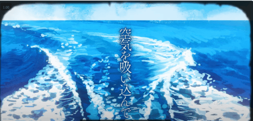 水しぶきをあげている様子