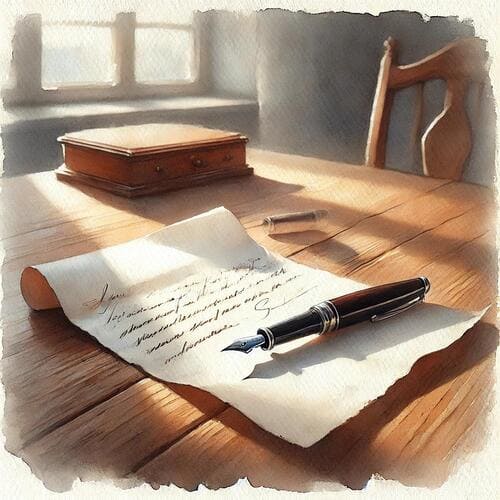 書きかけの手紙とペン