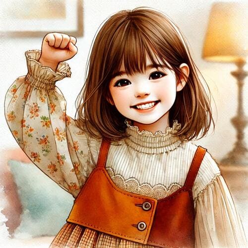 6歳の女の子が手をグーにしている光景