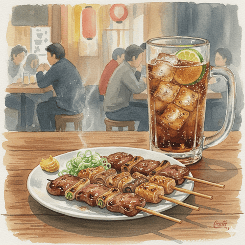 もつ焼きとコークハイ