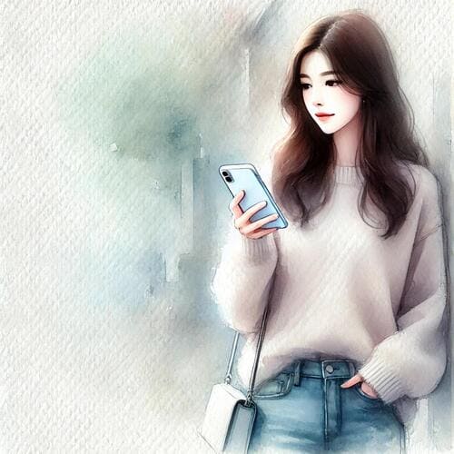 スマホを見ている女性のイメージ