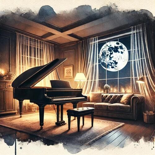 リビングにおいてあるグランドピアノ