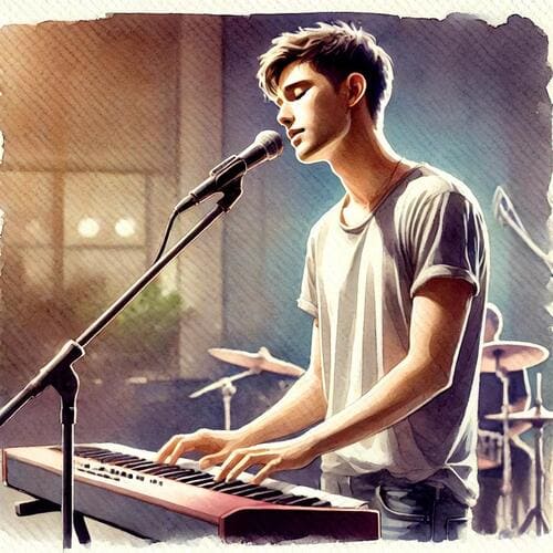 アーティストが歌を歌っている光景