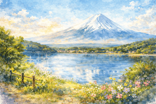富士山と山中湖のイメージ画像