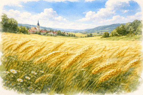 ドイツの麦畑のイメージです。