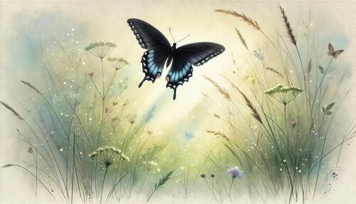 蝶が飛んでいる光景