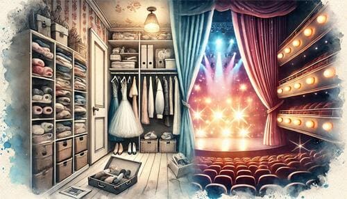 クローゼットとステージの対比画像